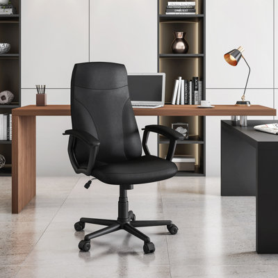 Fauteuil de direction à dossier moyen, noir