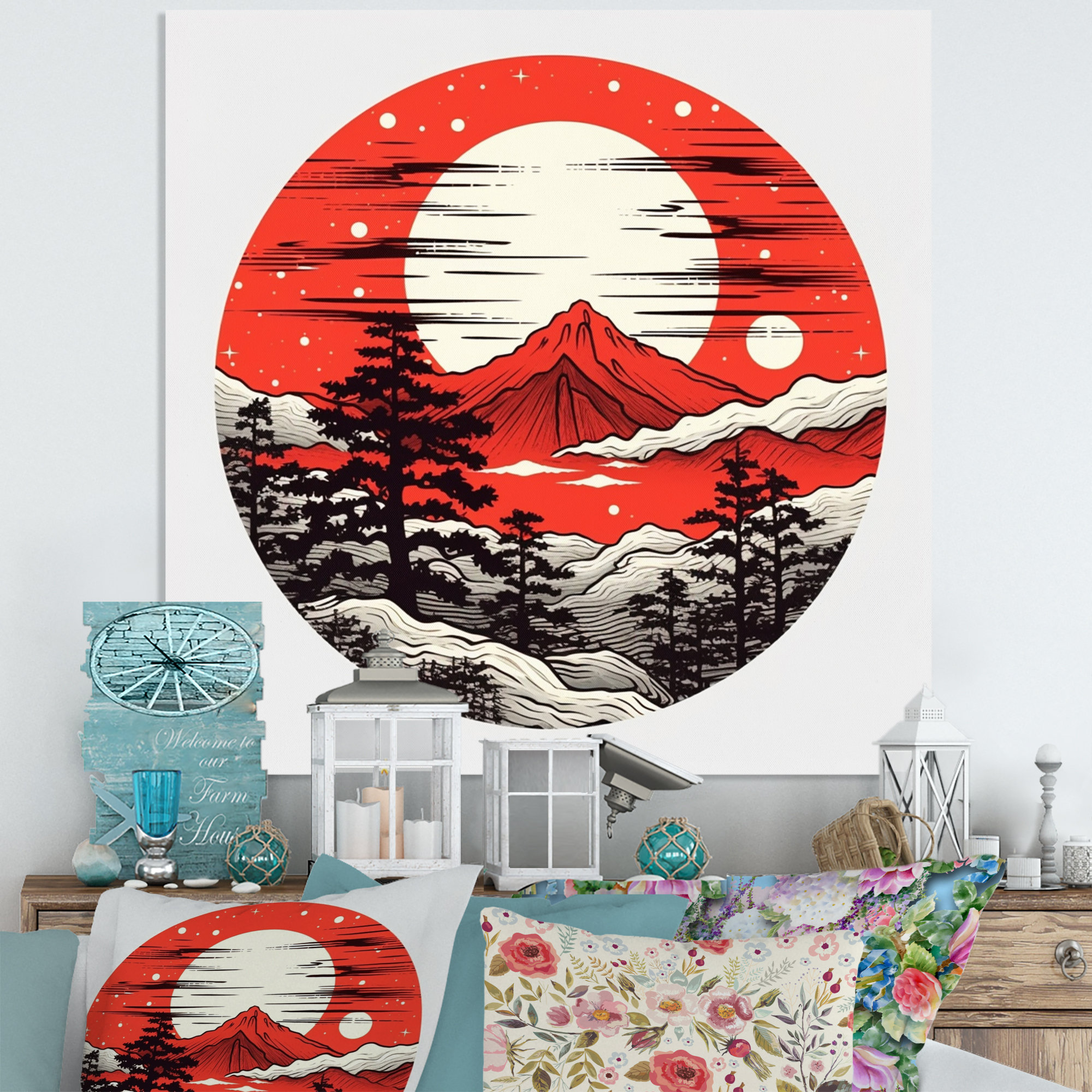 Loon Peak?? Japon Sunrise on Samurai Land I Japanese Metal Wall Decor
