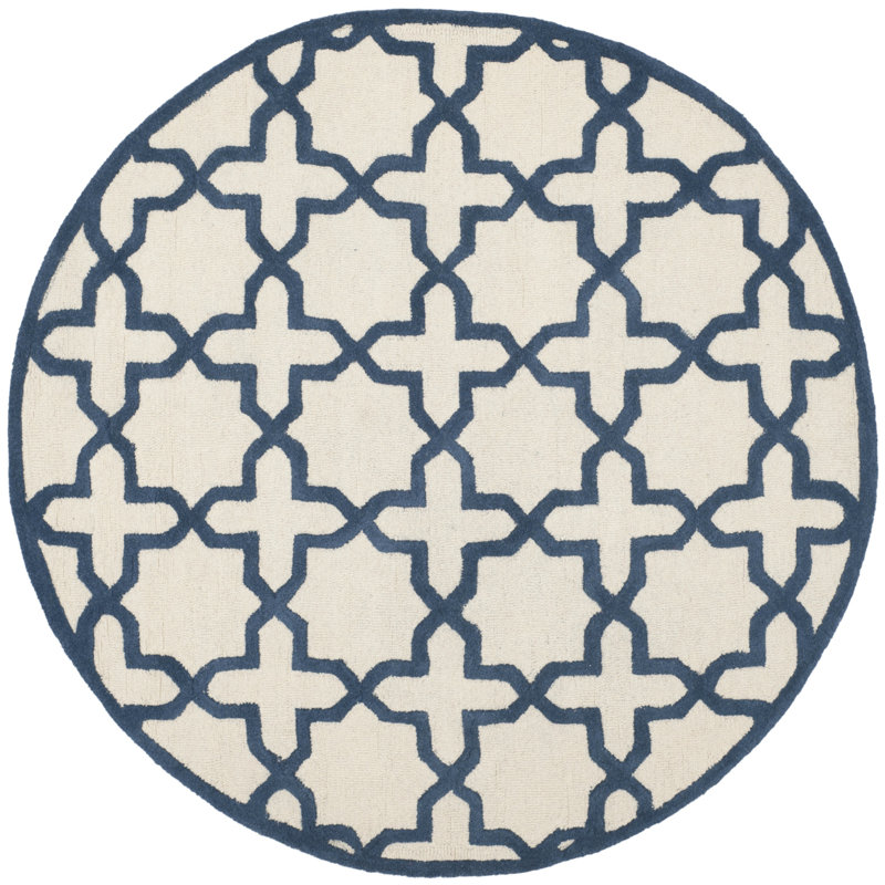 Cambridge Hand Tufted Wool Geometric Rug, Round 6'