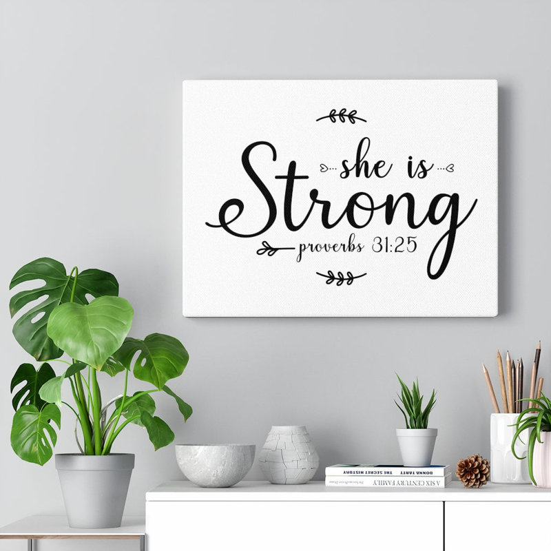 She Is Strong - Wrapped Canvas Print, 28cm H x 36cm W