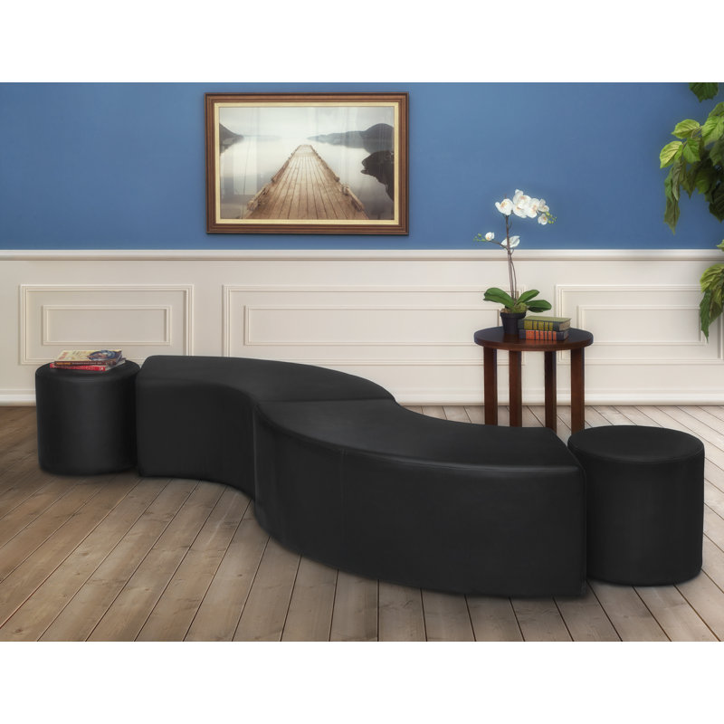 Regency Aurora Curved Vinyl Ottoman