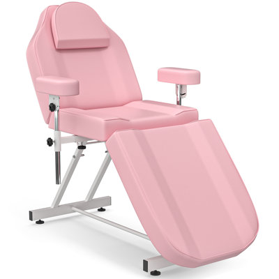 Fauteuil de tatouage rose ABTSalon, table de salon avec accoudoirs réglables pour tatouage, soins du visage et esthétique, table polyvalente client pour spa, studio et usage domestique