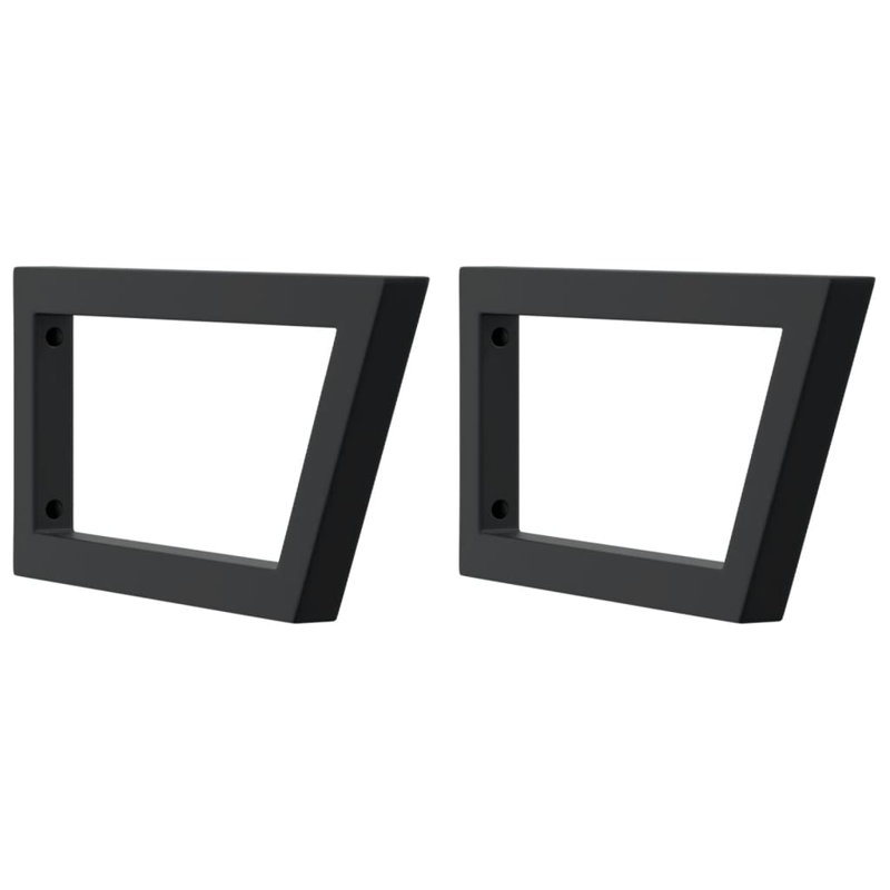  Supports de tablette pour lavabo, 2 pièces, acier trapèze noir, H 7,9 po x l 7,9 po x P 17,7 po, Noir