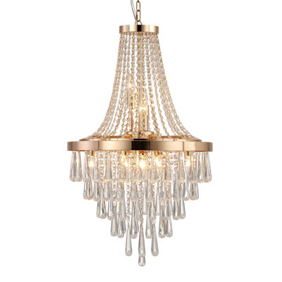 Modern Crystal Pendant Chandelier with Tiered Design