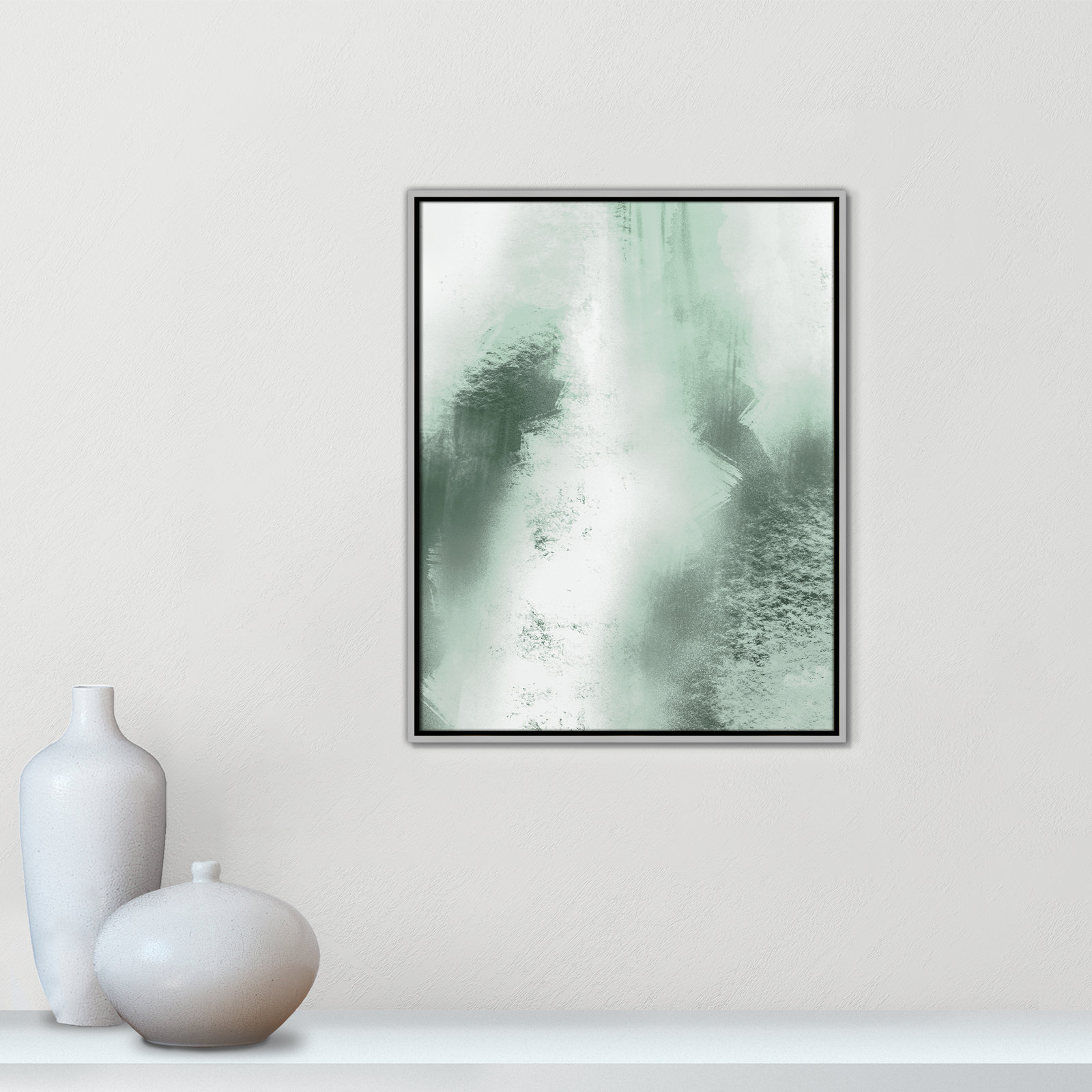 Quietude Smudges I Print by Marcus Prime, 23.5'' W x 29.5'' H, Silver Floater