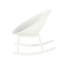 Chaise berçante, moderne et fonctionnelle, en résine de polypropylène résistante aux intempéries, largeur 26,00 po, largeur 30,48 po, hauteur 31,52 po, assemblage requis avec cadres stables, plastique blanc, incluse
