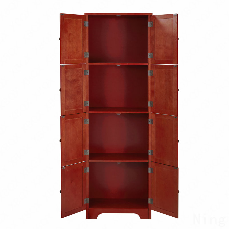 Armoire de rangement 72,4 po de hauteur à 8 portes avec 4 tablettes, Brun