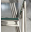 Table de bout carrée 20 pouces, table de bout moderne en acier inoxydable, table basse en verre trempé transparent à deux couches, table d'appoint avec rangement, pour bureau à domicile, argent