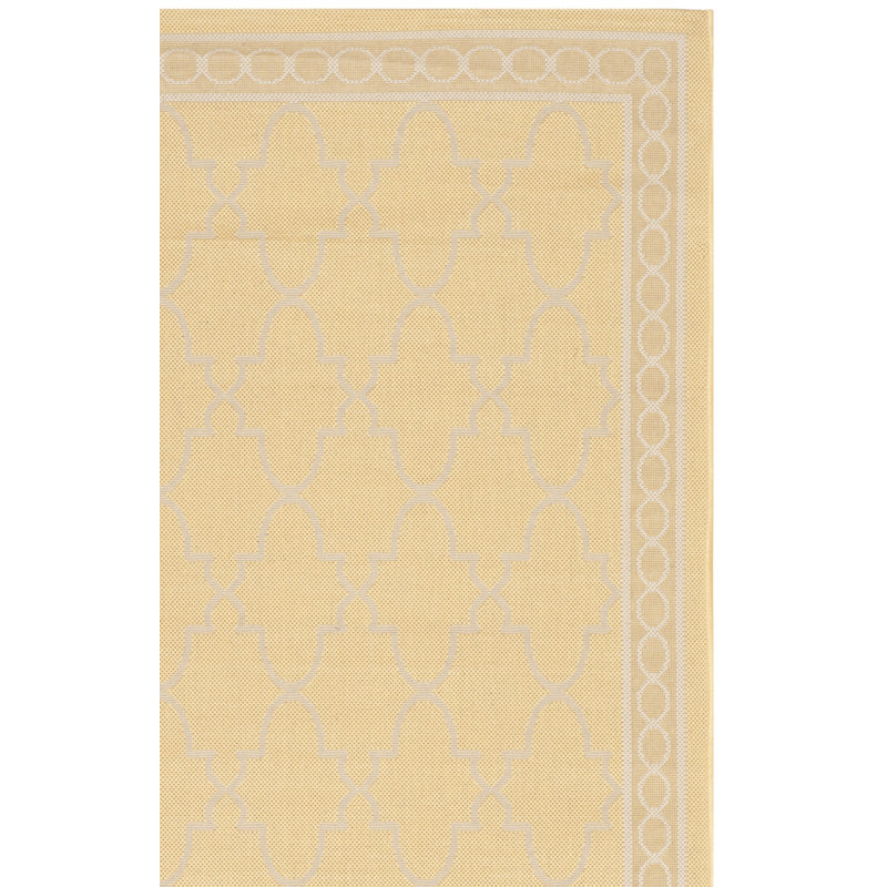 Tapis intérieur / extérieur jaune / beige Arneshia, Rectangle 6 pi 7 po x 9 pi 6 po