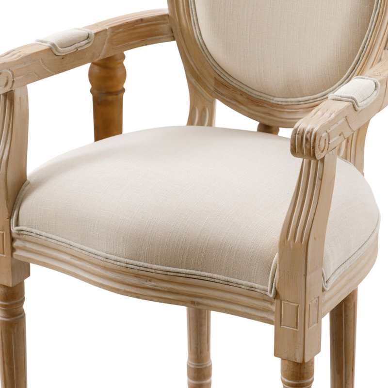 Amando High-End Beige French Country Dining Chairs With Arms, 4