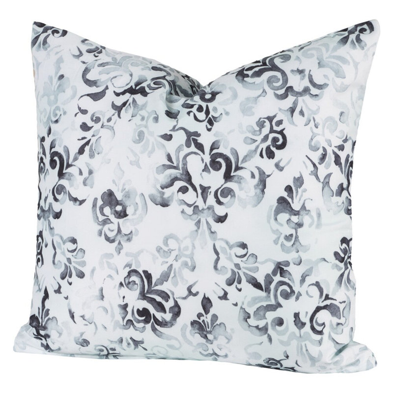 Rococo Damask Throw Pillow, 16"