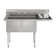 57 in. 18-Gauge 2-Compartment Commercial Sink with Backsplash and 18 in. Right Drainboard, Bowl Dimensions 18"x18"x14" in Stainless-Steel (KM-SB181814-18R3)