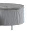 Table basse grise ultrabrillante avec un design ovale et un support robuste pour le salon
