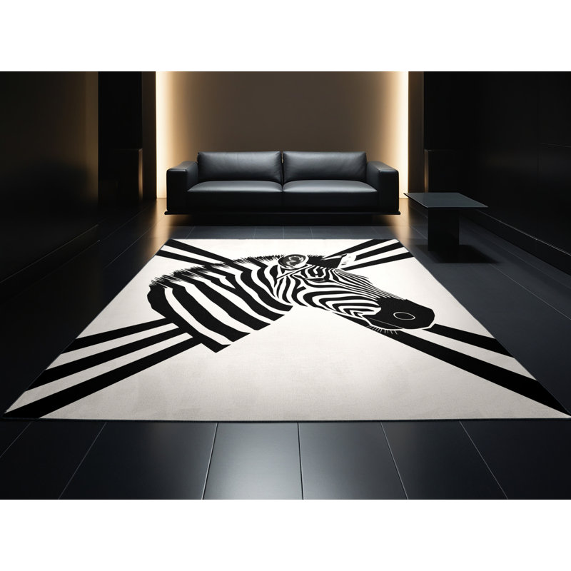 Tapis gris lavable à la machine Oryn Zebra, 2 x 5