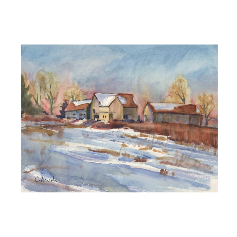 Art mural sur toile tendue - Stephen Calcasola «Suffield's Missed Barn», décoration murale pour le salon, la chambre à coucher ou le bureau - 14 x 19