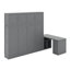 Grand lit escamotable avec bureau, tablettes et armoires