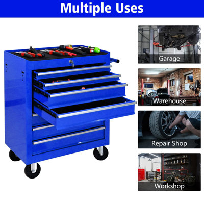 Rolling Tool Chest, Tool Chest With 7 Drawers & Wheels