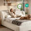 Structure de lit tapissier Cloud, lit rembourré en tissu doux avec tête de lit à oreilles de 5 po d'épaisseur, lit plateforme pour chambre à coucher moderne, assemblage facile et sans sommier-131655833-131655835