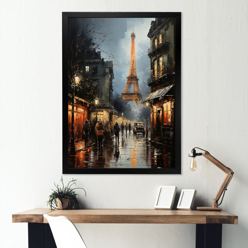 Boulevards de la Tour Eiffel, Paris I, Cadre photo noir simple, H 40 po x l 30 po x P 1,5 po