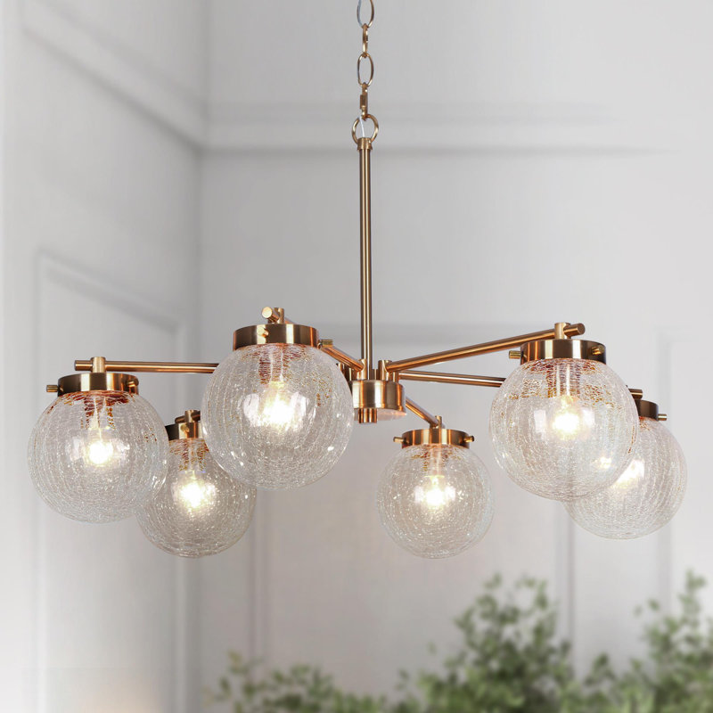 Hampson 6-Light Dimmable Wagon Wheel Chandelier
