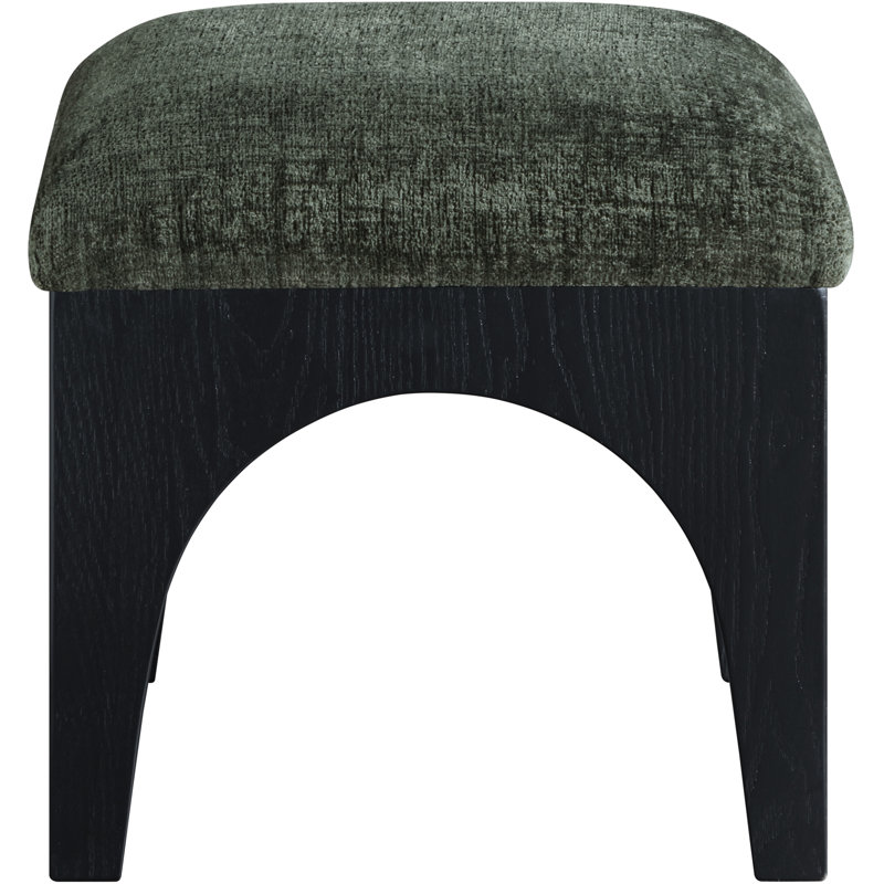 Repose-pieds Lawson, Tissu gris chenille, Noir