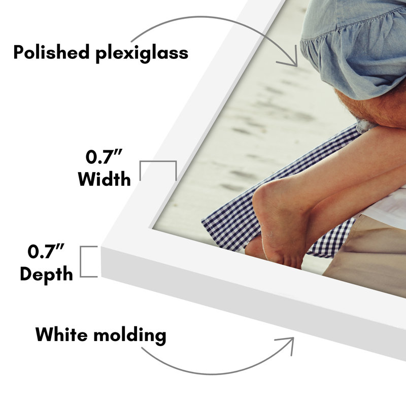 Americanflat Picture Frame - Thin Border Poster Frame with Plexiglass for Wall Display, 16" x 20", White