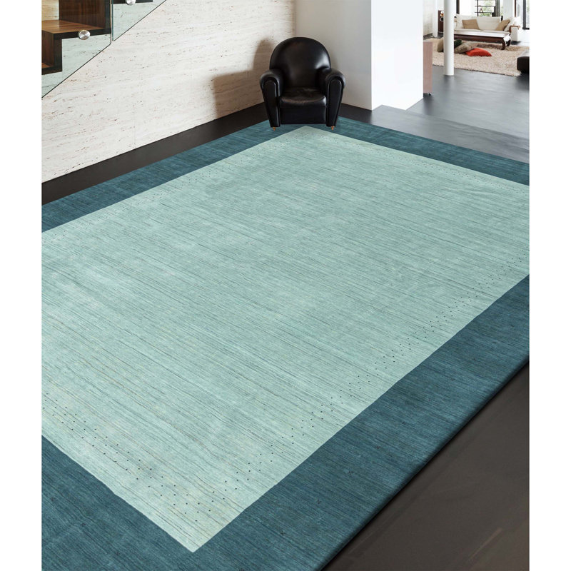 Wool Area Rug in Aqua