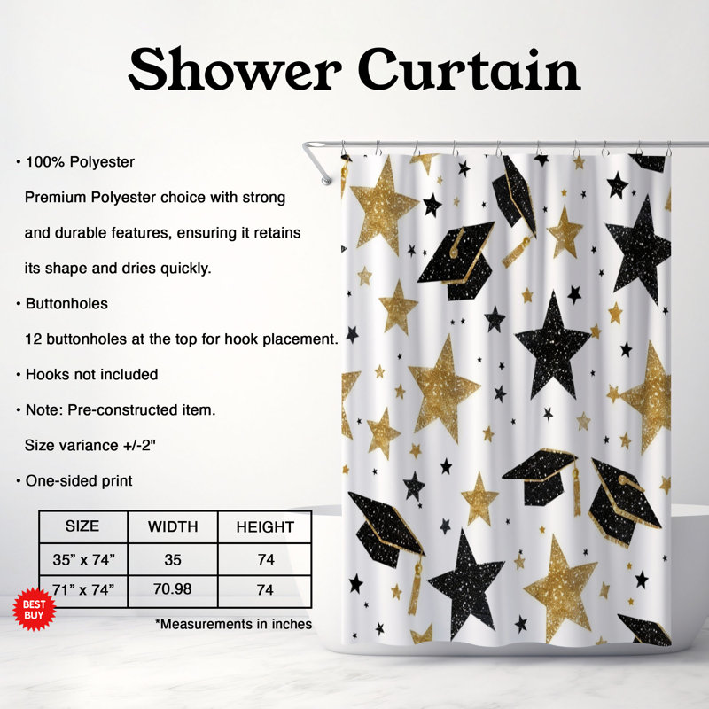 Shiny Grad - Premium Shower Curtain 138, 74"H x 71"W