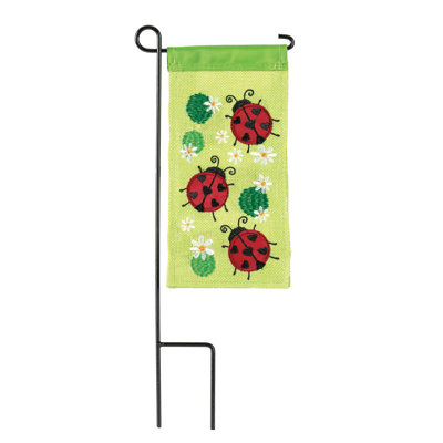 Mini Flag Ladybugs Burlap 4x8.5