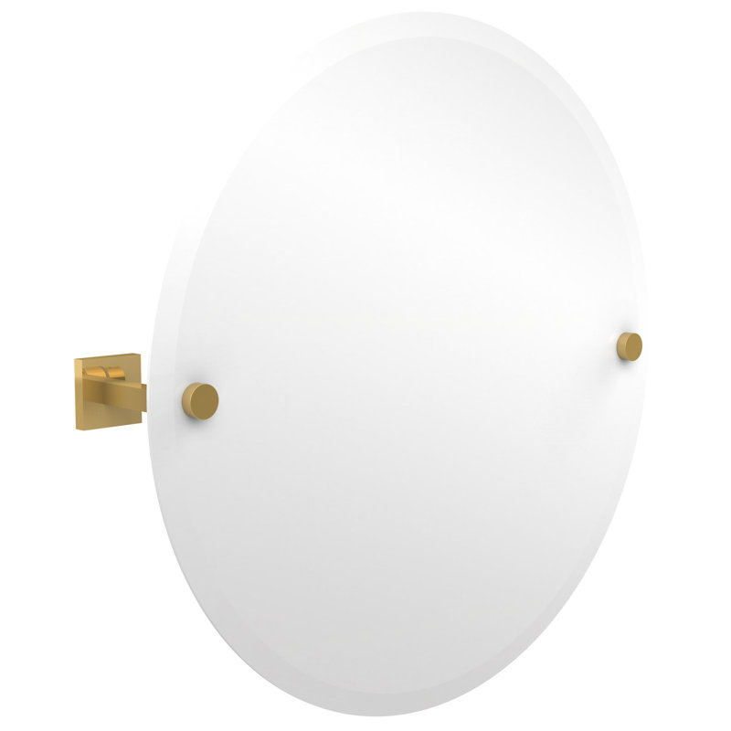 Haranu Wall Mirror with Shelves, Polished Brass