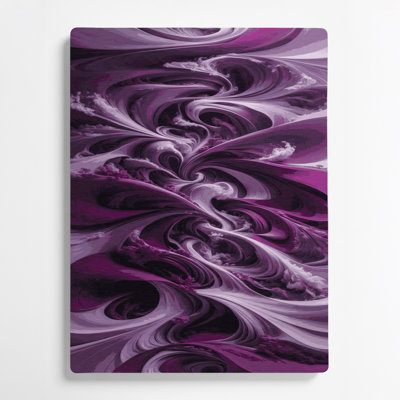 Paysage abstrait 70, art mural en métal mauve