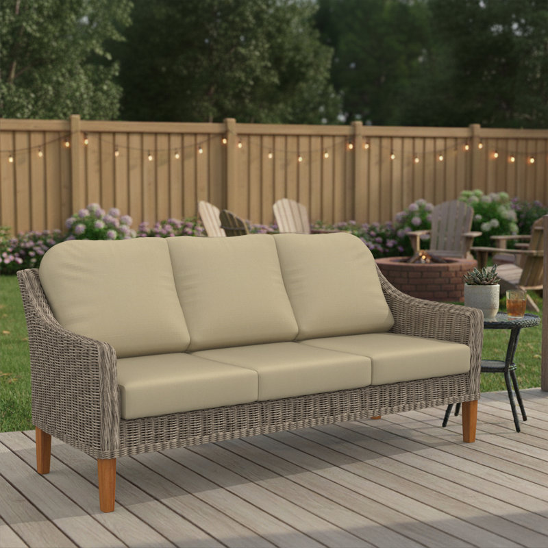 Sunbrella® Outdoor Sofa Seat/Back Cushion, Antique Beige Sunbrella® Canvas