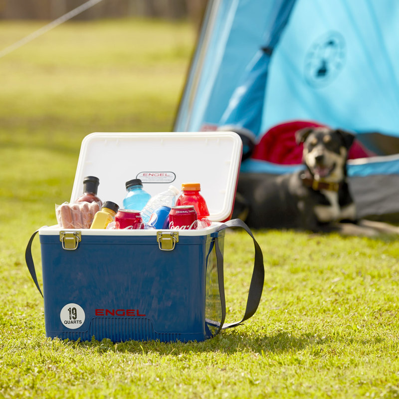 Glacière isotherme 19 Qt, Bleu / rouge