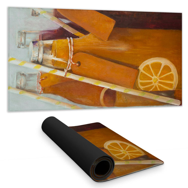 Orange summer drinks - 15.75"x31.50" Desk mat