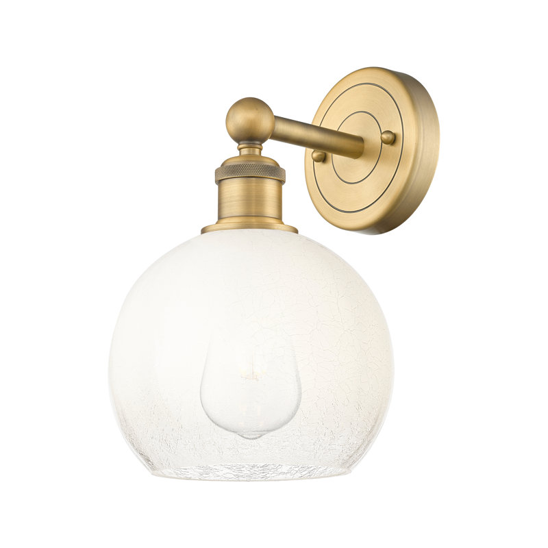 Applique murale 1 lumière Edison - Appleton, Brushed Brass, Opale