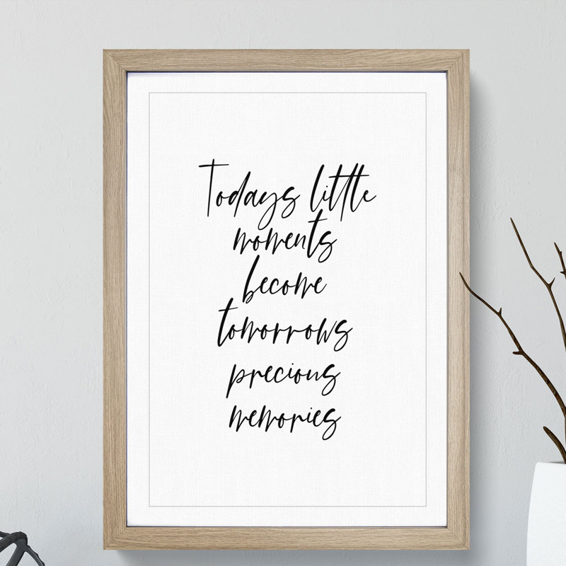 Todays Little Moments - Picture Frame Typography, 48cm H x 36cm W x 2cm D, Oak