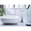 Robinet pour salle de bain à poignée simple en nickel brossé, avec débit de 1,2 gallon par minute, bonde escamotable, pour une longue durée de vie-124464705