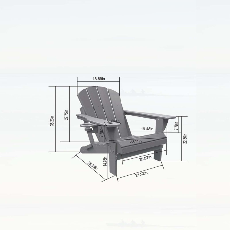 Ensemble de chaises pliantes Adirondack avec table d'appoint, siège d'extérieur résistant aux intempéries et confortable pour toutes les saisons