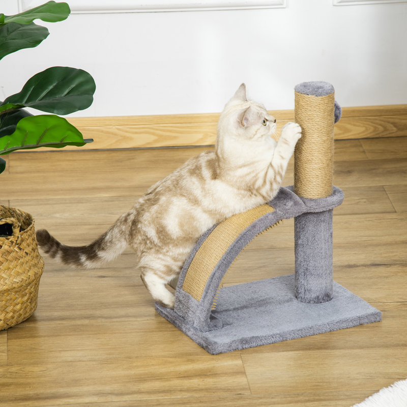 Cat Tree for Indoor Cats with Scratching Post Hanging Ball Grey