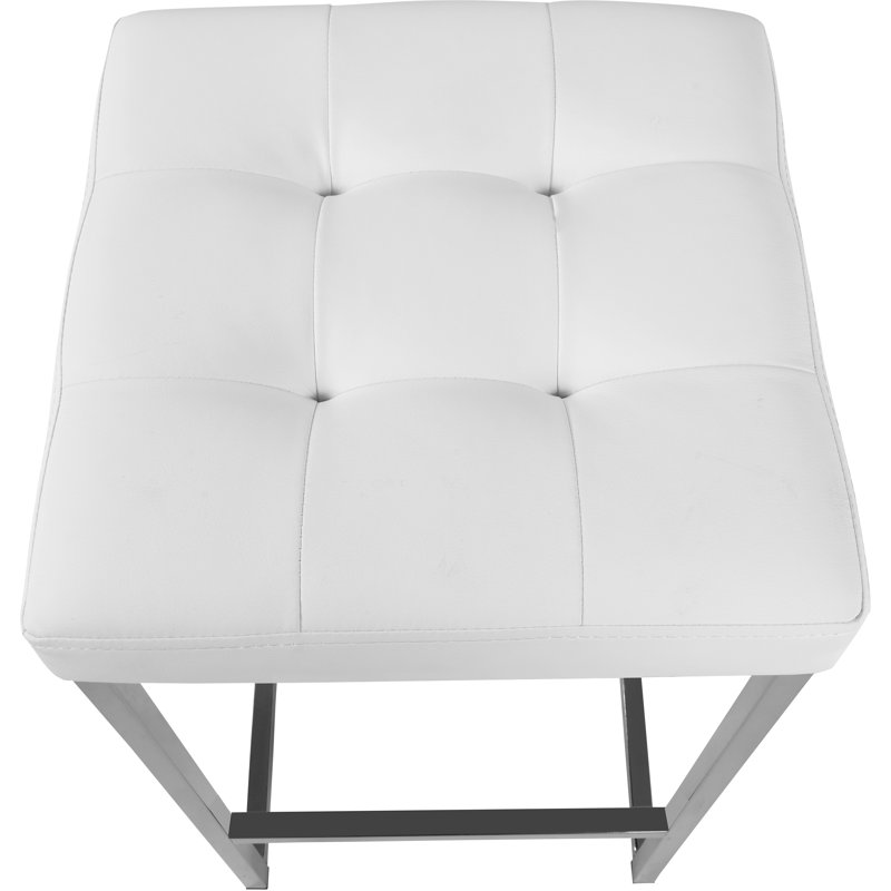 Tabouret de comptoir 26,5 po Sadler, Chrome, Blanc