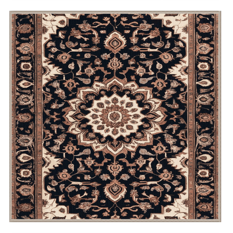 Tapis brun lavable à la machine, Carré 7 pi