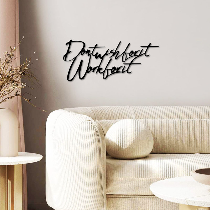 Stylish Decorative Metal Wall Accessory, Black Finish, 21.7 x 9.1 inches | 100% Metal Construction, Thickness: 0.06 inches | Lightweight at 0.5 lbs, Perfect for Home Decor & Modern Interiors, Durable and Eye-Catching Design