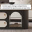 Table basse moderne ovale en bois avec 2 tiroirs-728827377