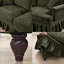 Canapé modulaire classique en U à 4 places en chenille avec accoudoirs évasés, jupes à volants amovibles et pieds fuselés, comprend des repose-pieds mobiles pour des configurations polyvalentes-567235009