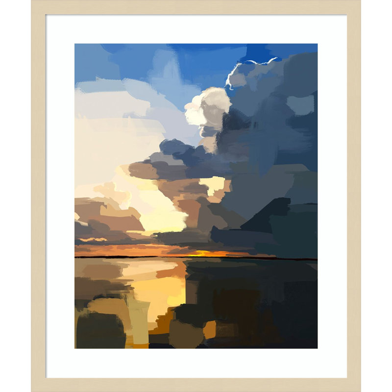 «Abstract Seascape I» par Emily Kalina, reproduction d'art encadrée sur bois, H 25 po x l 21 po