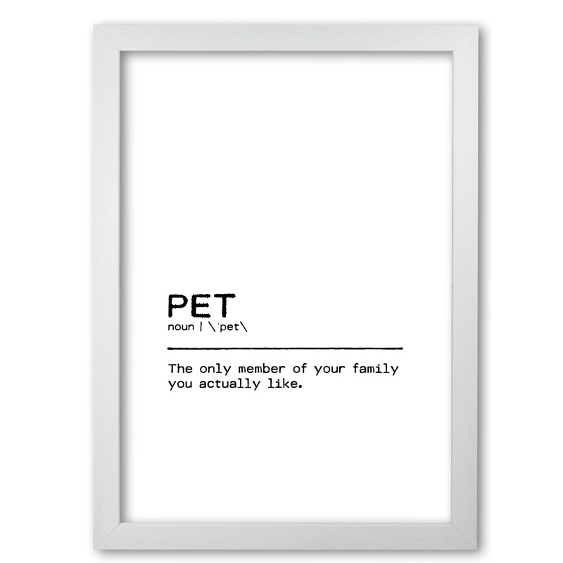 Pet Family - Print, 42 cm H x 30 cm W x 5 cm D, White Grain Frame