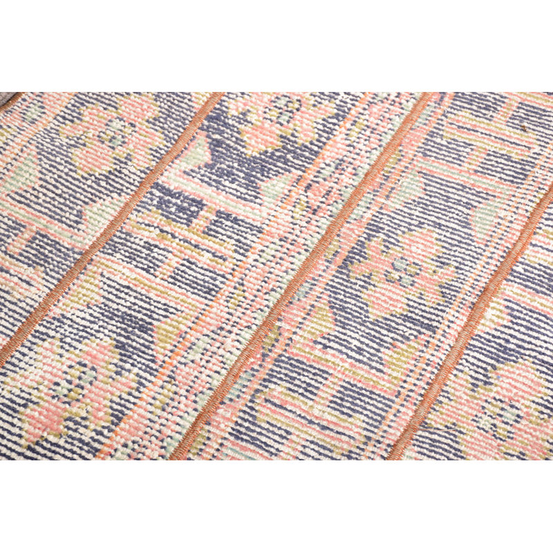 Handcrafted Turkish Vintage Accent Rug in Vibrant Hues for Living or Outdoor Space