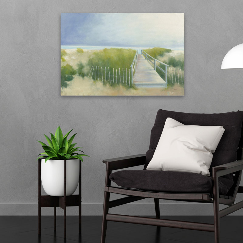 Beach Walk - Beaches Beachgrass Boardwalks Coastal Art, 16" H x 24" W