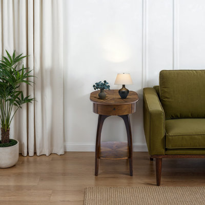 Atreu Mid-Century Modern Chairside End Table With Charging Station by Wade Logan