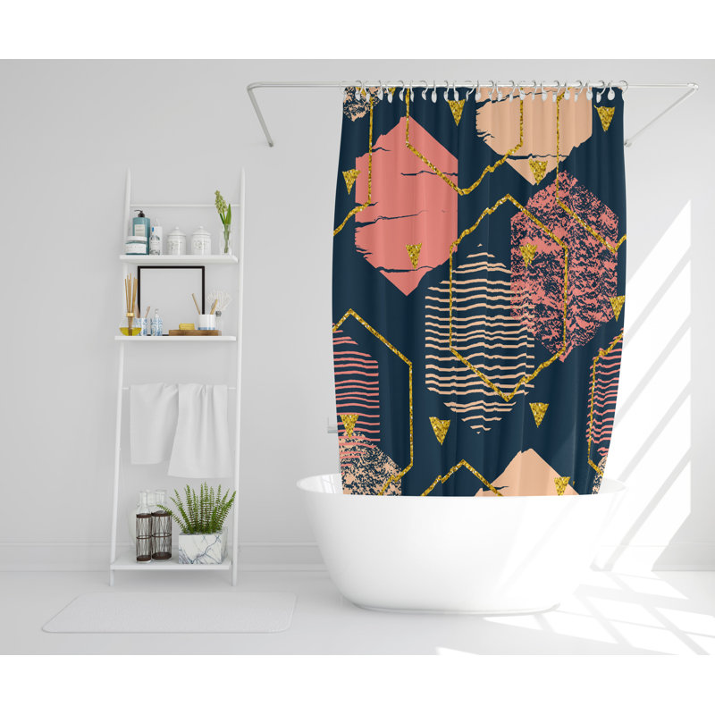 Leamon Polyester Shower Curtain, 177cm H x 177cm W